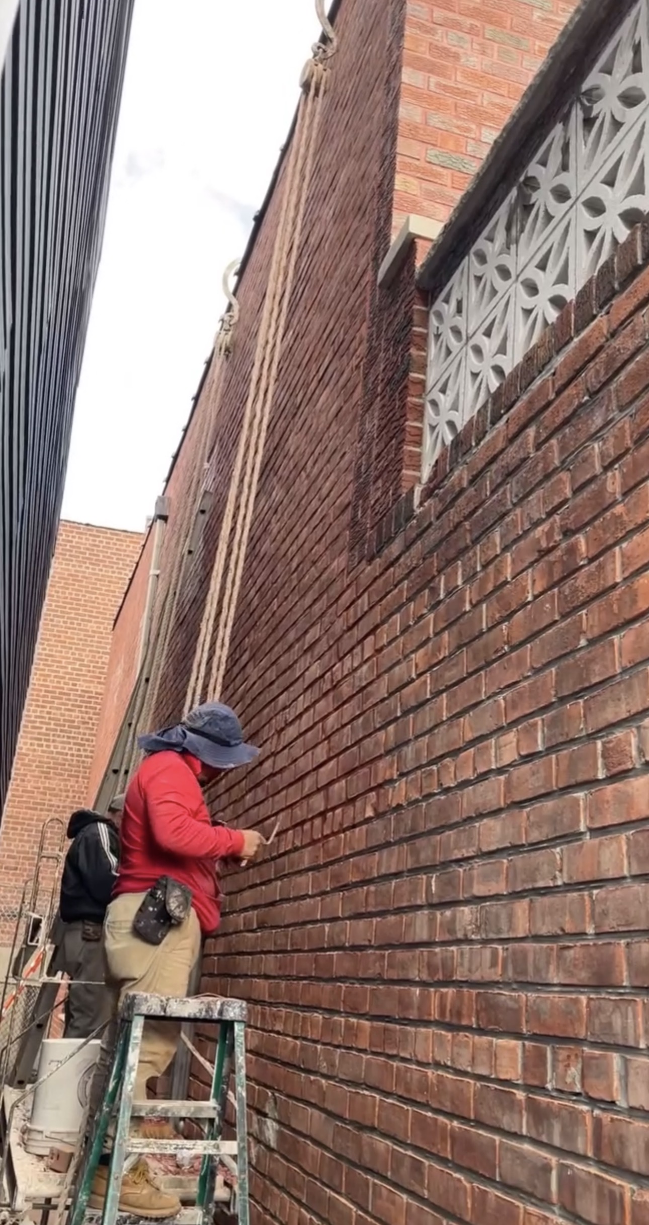 Captain Construction Corp. completing brick pointing work on an NYC property.