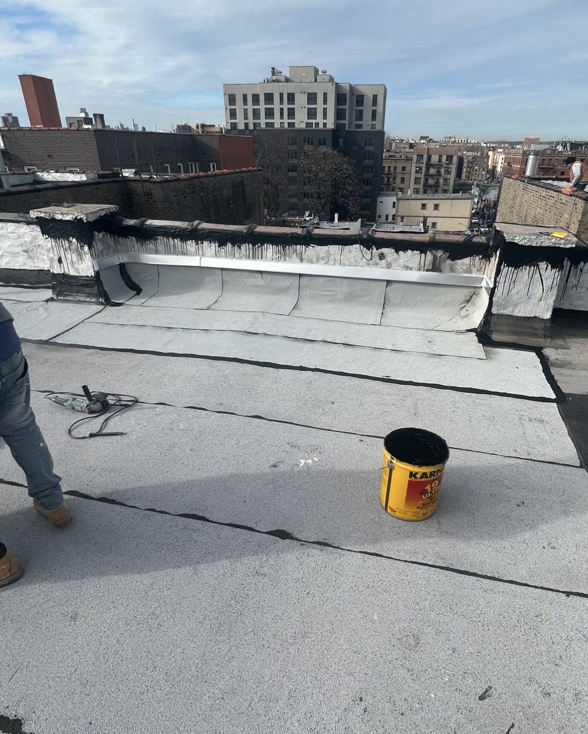 Roof patch repair work by Captain Construction Corp.